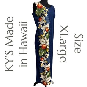 Ky’s - Made in Hawaii - Floral Shift Dress - Tropical Vibes - 100% Cotton - XL